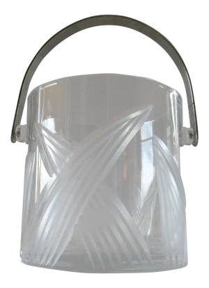 Vintage Art Deco Etched Cut Crystal Ice Bucket
