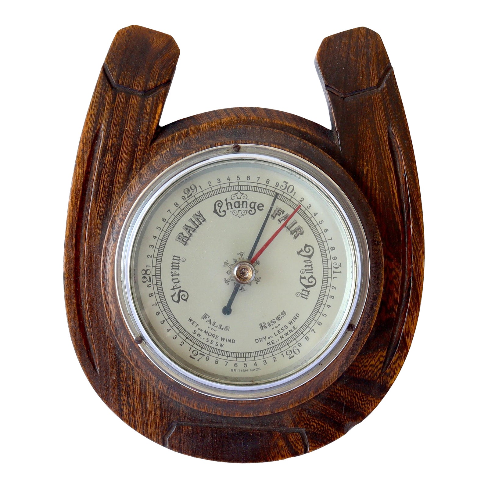 English 'Horseshoe' Wall Mount Barometer | Chairish