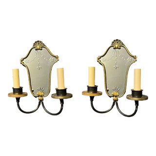 1930's French Mirror Sconces - a Pair For Sale