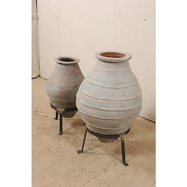 Metal Pair of 19th Century Vessels on Stands - A Pair For Sale - Image 7 of 11