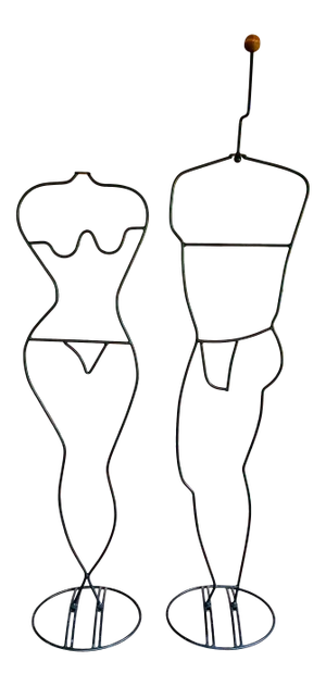 1980s Modernist Mannequin Display Form Coat Hat Rack Attributed to Laurids Lonborg - A Pair