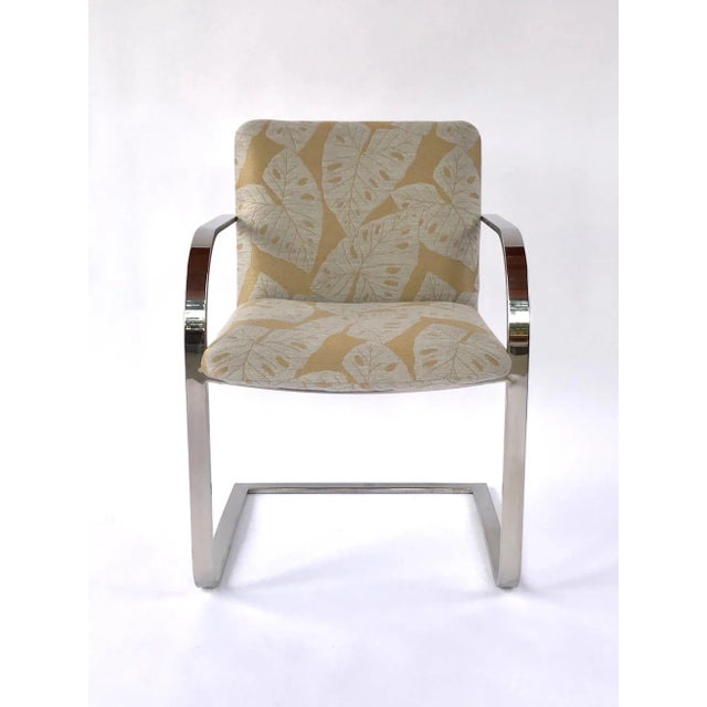 Mid-Century Modern Chrome Desk Chair With Tropical Print by Brueton For Sale - Image 13 of 13