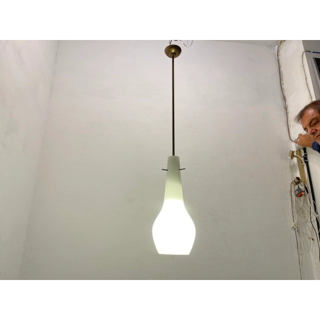 Bronze Opaline Light Pendants, 1950s, Set of 2 For Sale - Image 6 of 9