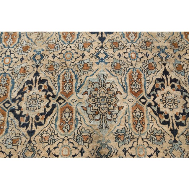 Early 20th Century Vintage Persian Meshad Beige Handmade Wool Rug For Sale - Image 5 of 8