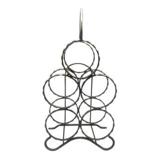 1980s Faux Bamboo Silverplated Wine Rack For Sale