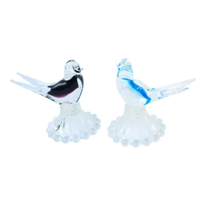 Mid 20th Century Handblown Vetri DI Murano Italian Art Glass Birds - a Pair