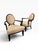 Modern Pair of Baker Furniture Upholstered Barrel Back Lounge Chairs With Oval Medallion Backs For Sale - Image 3 of 15