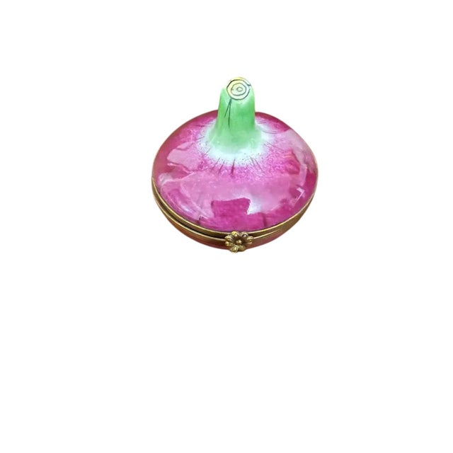 Limoges, France Hand-Painted Limoges Porcelain Turnip Trinket Box – Chamart, Peint Main France For Sale - Image 4 of 6