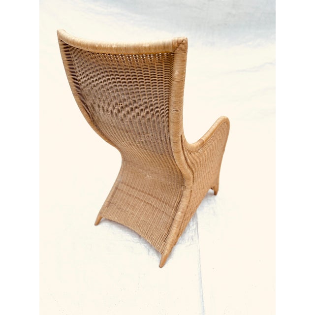 1990s 1990s Contemporary Lloyd Flanders Wicker Patio High Back Chair, Attributed For Sale - Image 5 of 7