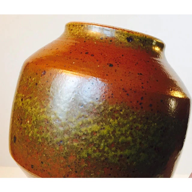 Michael Andersen & Son Solfatara Glazed Stoneware Vase by Marianne Starck for Michael Andersen & Son, 1950s For Sale - Image 4 of 7