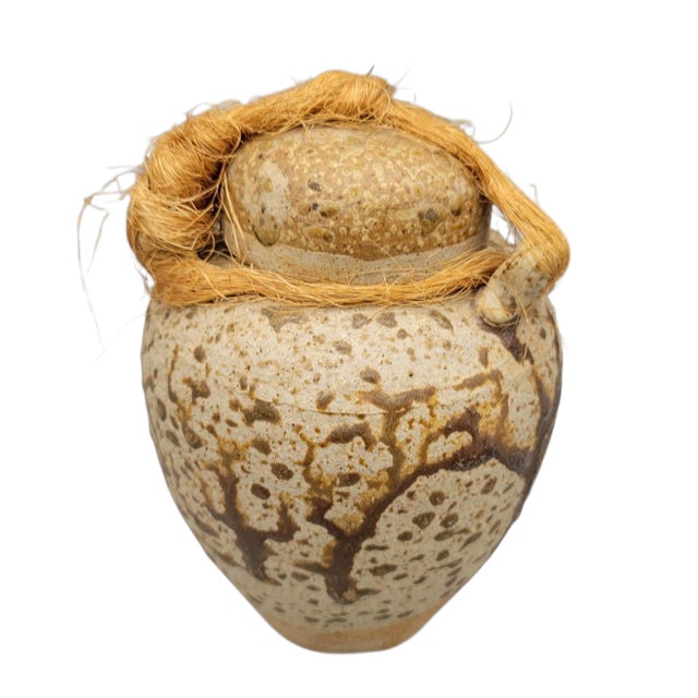 Late 20th Century Asian Inspired Studio Pottery Stoneware Urn Ginger Jar For Sale - Image 5 of 14