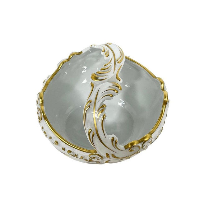 Gold Porcelain Basket from Herend, Hungary, 1976 For Sale - Image 8 of 9