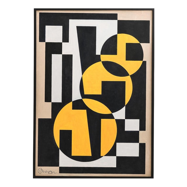 Georges Connan, Composition, 1950s, Acrylic on Canvas For Sale