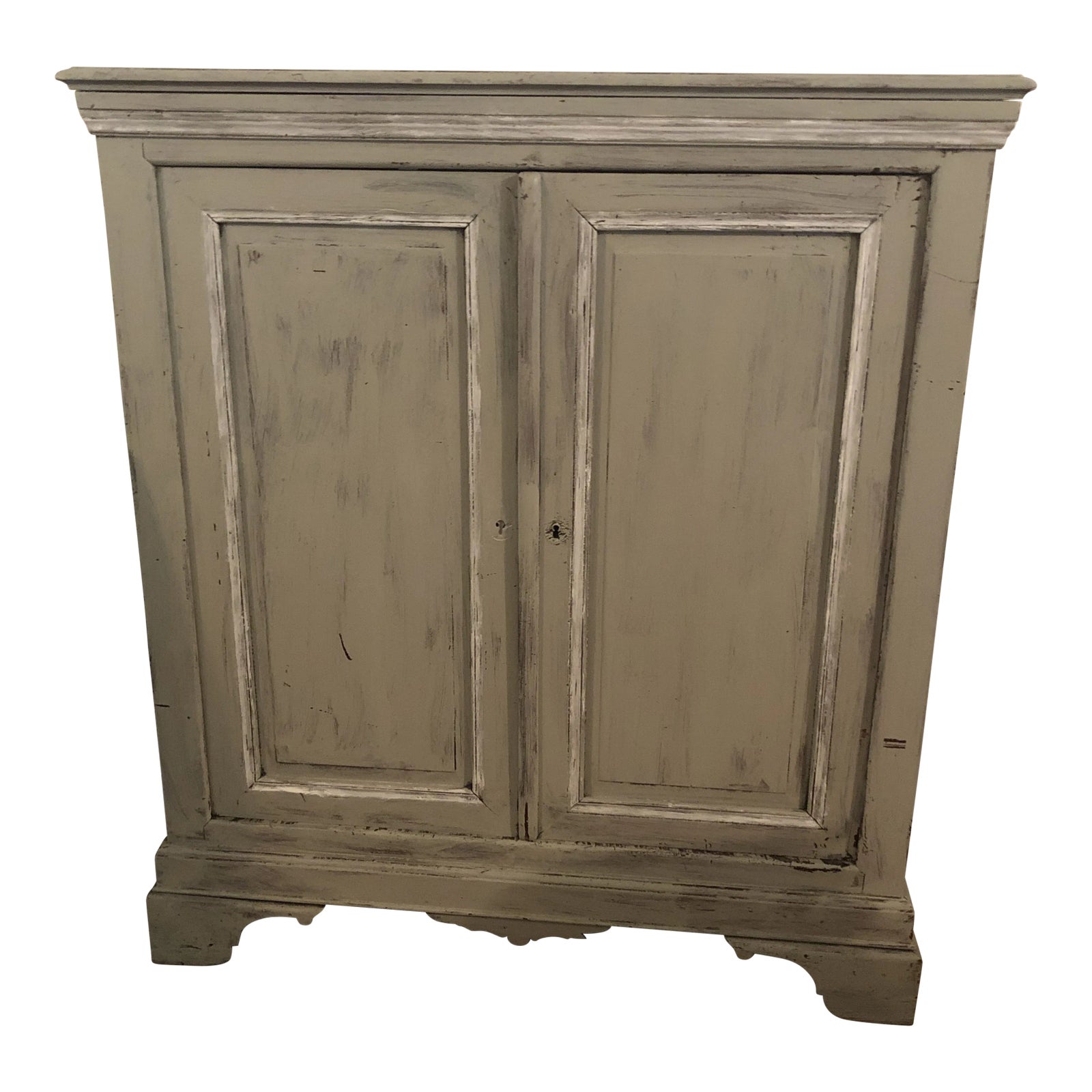 Light Gray Sideboard With Double Doors | Chairish