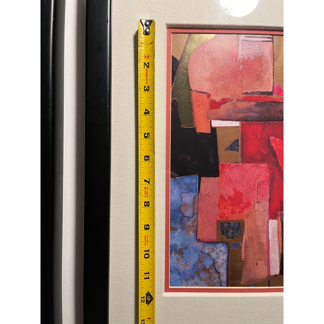 Set of 2 Isa Van Der Zee Plate Signed Abstract Prints With Gold Leaf Decoration For Sale - Image 9 of 11