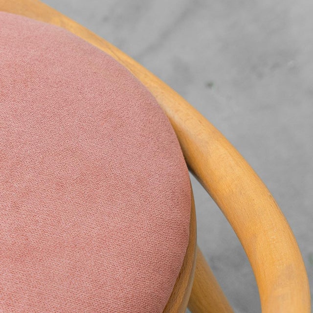 Circular Armchair in Wood and Pink Fabric, 1960s For Sale - Image 11 of 12