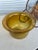 Hollywood Regency Vintage Cast Iron & Amber Glass Large Candle Holder or Planter For Sale - Image 3 of 10