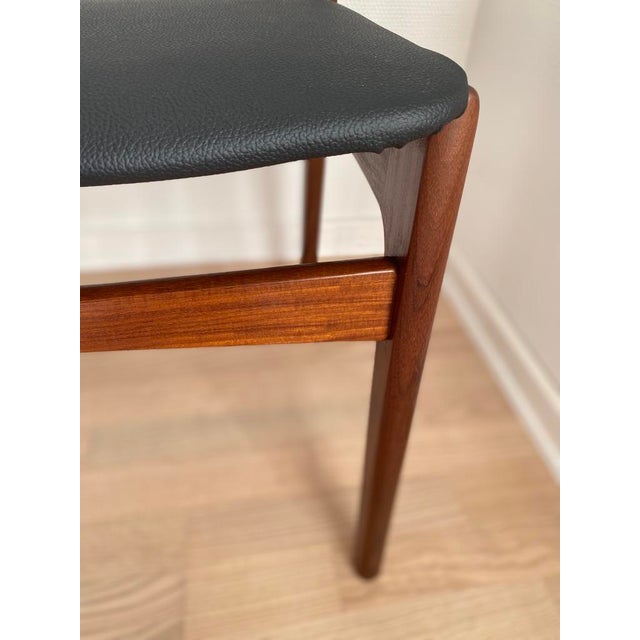 Danish Teak and Faux Leather Dining Chairs by Erik Buch for Oddense Maskinsnedkeri / O.D. Møbler, Denmark, 1960s, Set of 2 For Sale - Image 10 of 18