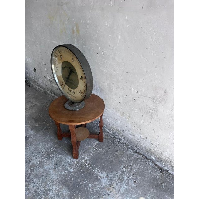 Large Mid-Century Industrial Pressure Gauge For Sale - Image 8 of 9