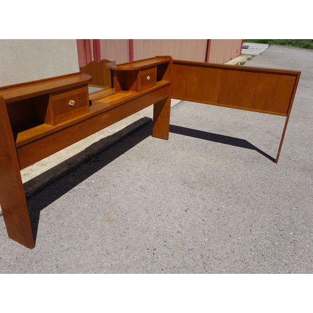 Vintage Light Oak Headboard, 1970s For Sale - Image 3 of 18