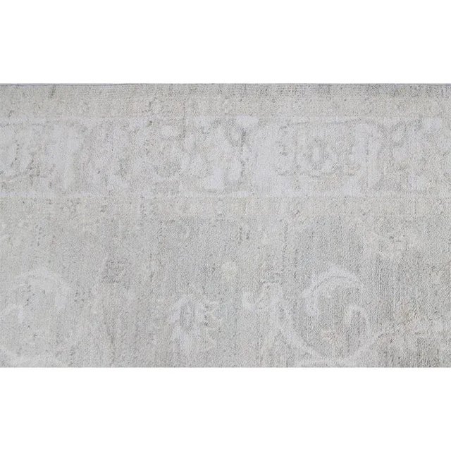 Handwoven Oushak Style Ivory Runner Rug 4'1" X 16'3" For Sale - Image 9 of 12