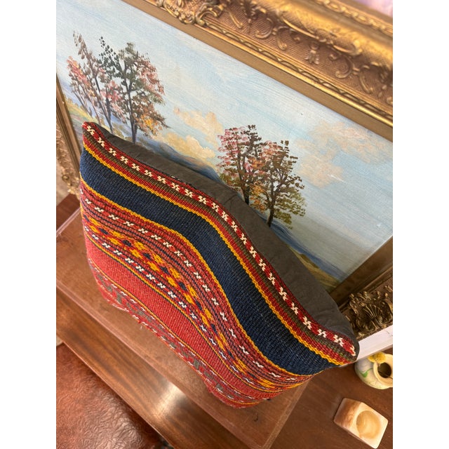 Vintage Traditional Woven Mini Pillow Charactestic of Folk and Ethnic Textiles For Sale - Image 4 of 4