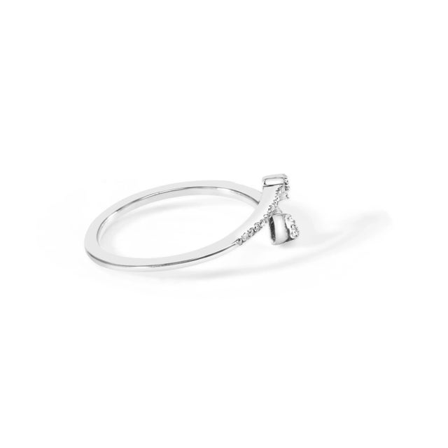 Embark on a journey of style and symbolism with our Diamond Double Arrowhead Open Ring. Crafted from .925 sterling silver,...