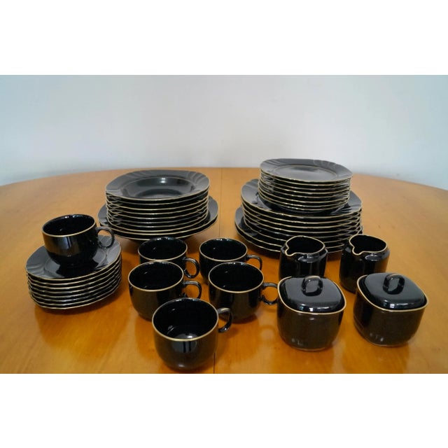 Vintage 1980's Hollywood Regency dinnerware set for sale. Has 43 pieces, and in excellent condition. Manufactured by...