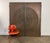 Monumental pair of sculptural architectural double doors by Kaylien of Santee, California, circa 1970. The doors feature a...