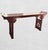 Wood Vintage Chinoiserie Regency Style Red Lacquer Altar Console Table With Gold Leaf Cutput Accents For Sale - Image 7 of 11