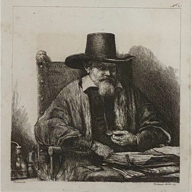 Rembrandt etching done by Francesco Novelli, Italy circa 1770