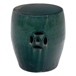 Chinese Green Glazed Drum Stool, C. 1900 For Sale