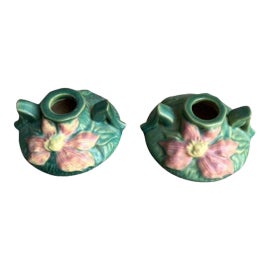 Example of Roseville Pottery Candlestick Holders and Votive Holders