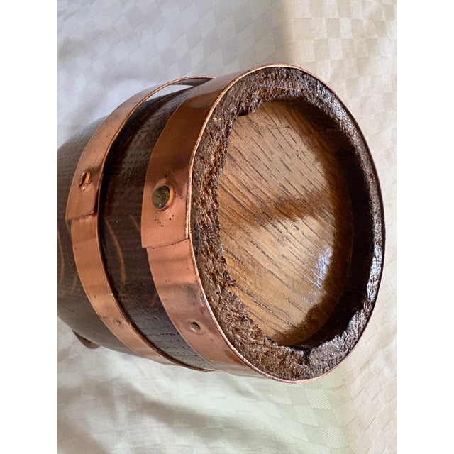 Chestnut Early 20th Century French Oak Copper Banded Cider or Wine Pitcher For Sale - Image 8 of 12