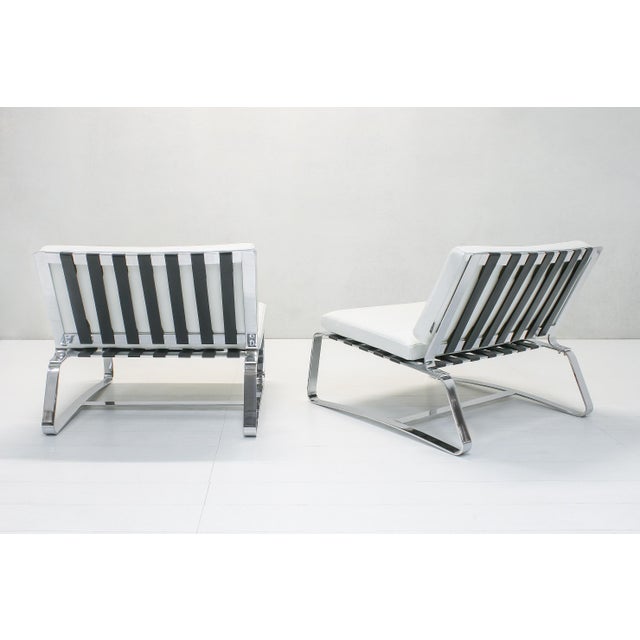 Contemporary Delaunay Lounge Chairs in Leather by Rodolfo Dordoni for Minotti, Set of 2 For Sale - Image 3 of 13