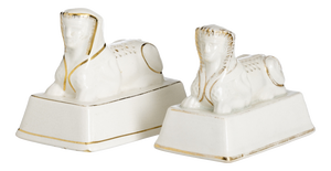 Earthenware Toothpick Holders Shaped Like Sphinxes in Sacavém, Set of 2