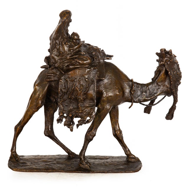 Italian Italian Antique Bronze Sculpture “Flight From Egypt” (1892) Ernesto Bazzaro For Sale - Image 3 of 18