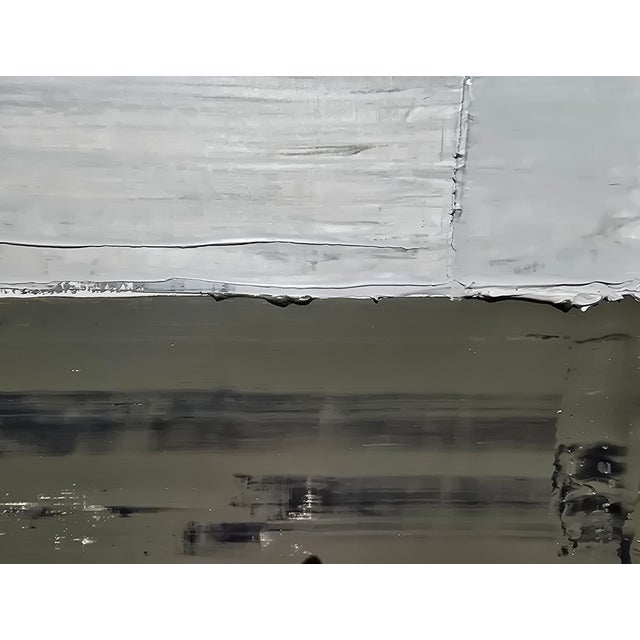 Wood Framed Contemporary Neutral Color Palette Abstract Landscape Painting / Color Field / Earth Tones For Sale - Image 7 of 9