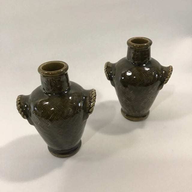 1990’s Thai Celadon Urn Vases in English Jade Glaze - a Pair For Sale - Image 12 of 12