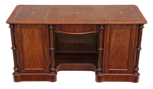 Large Antique 19th Century Mahogany Twin Pedestal Desk