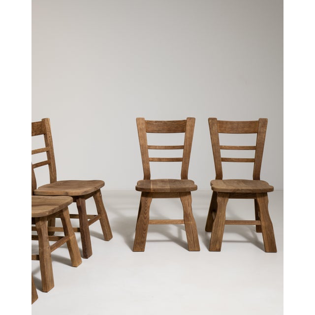 1970s Set of Six Oak Dining Chairs For Sale - Image 15 of 17