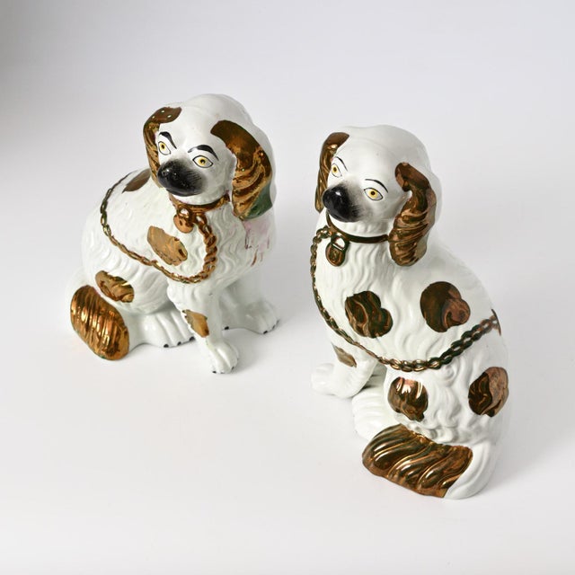 Antique Staffordshire Copper Lustre Mantle Dog Figurines, 1800s, Set of 2 For Sale - Image 6 of 14