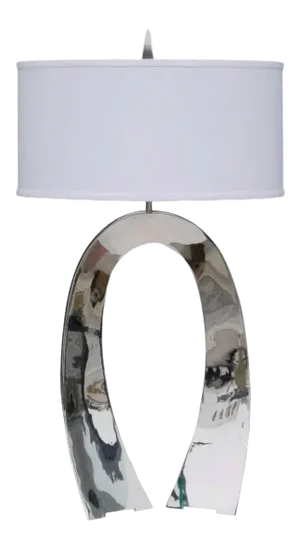 Curtis Norton Sculptural Table Lamp in Stainless Steel.