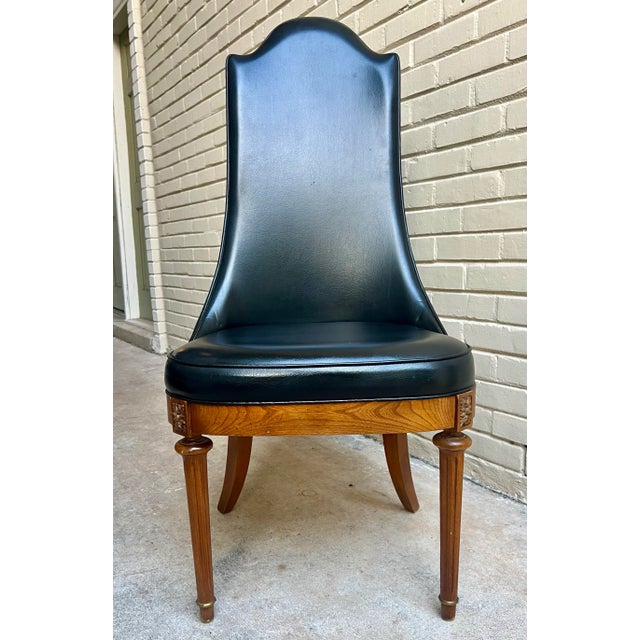 Elevate your home decor with this stunning Vintage Hollywood Regency Black Side Chair, a perfect blend of elegance and...