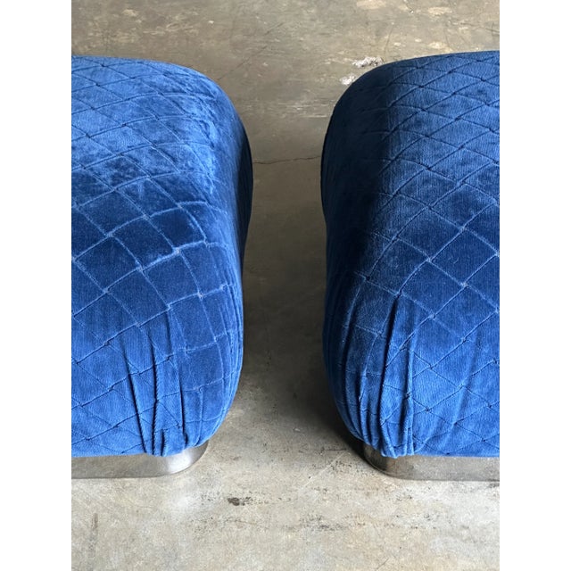 1980s 1980s Weiman Soufflé Ottomans or Poufs, a Pair For Sale - Image 5 of 9