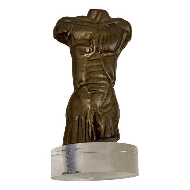 Bronze Torso Sculpture by Enrico Manera, 1970s For Sale