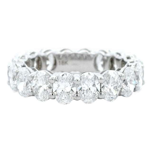 Alexander Beverly Hills All Gia 4.10ct Oval D-E Diamond Eternity Band 18k s.5.25 For Sale