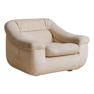 Italian Lounge Chair in Original Ivory Upholstery, 1970s - 2 Available For Sale