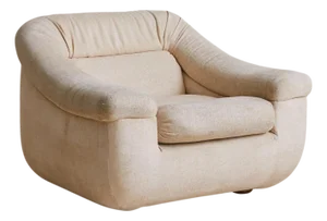 Italian Lounge Chair in Original Ivory Upholstery, 1970s - 2 Available