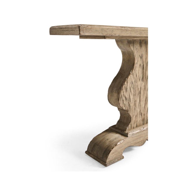 Brown Rustic Pedestal Console Table For Sale - Image 8 of 9